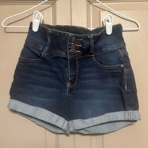 Wallflower Blue High Waist Denim Shorts